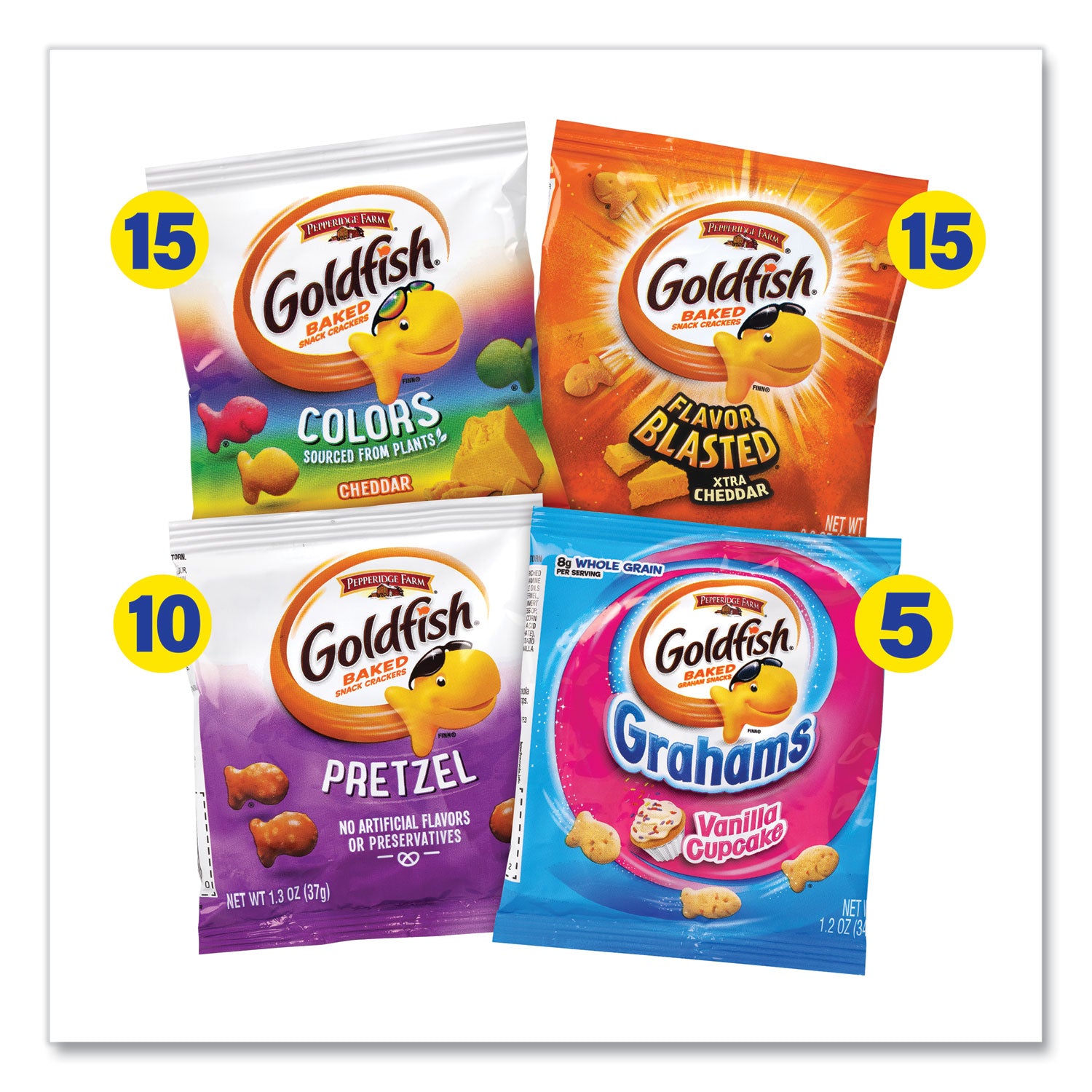 Goldfish Sweet and Savory Variety Pack, Assorted Flavors, 45/Carton, Ships in 1-3 Business Days
