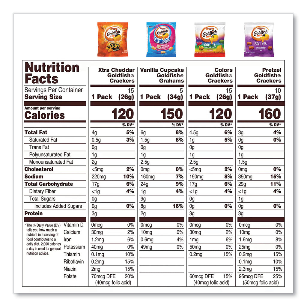 Goldfish Sweet and Savory Variety Pack, Assorted Flavors, 45/Carton, Ships in 1-3 Business Days