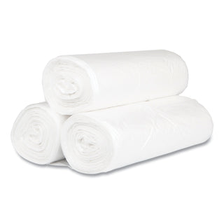 High-Density Commercial Can Liners, 60 gal, 17 mic, 38" x 60", Clear, 25 Bags/Roll, 8 Interleaved Rolls/Carton