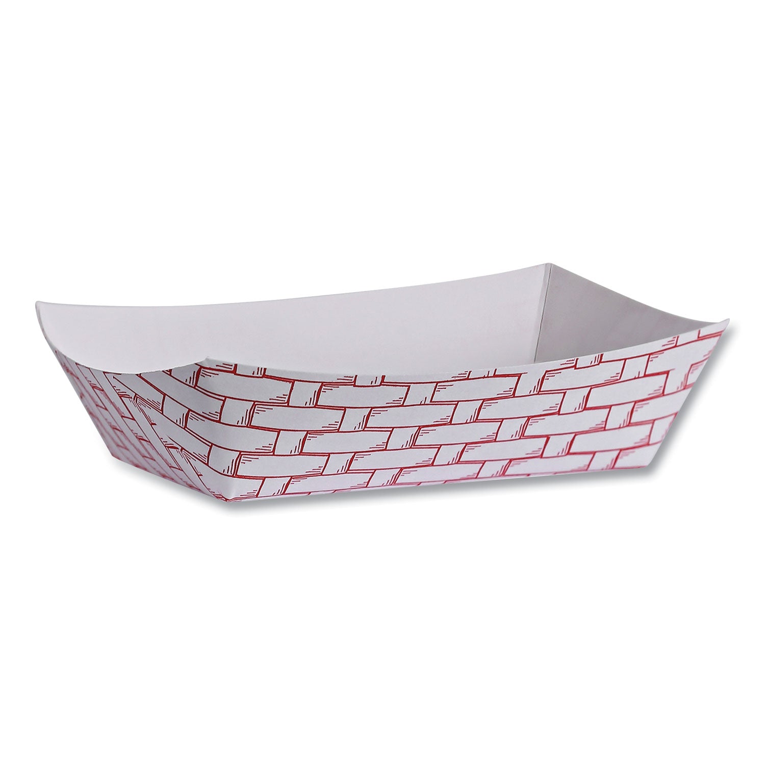 Paper Food Baskets, 6 oz Capacity, 3.78 x 4.3 x 1.08, Red/White, 1,000/Carton - 