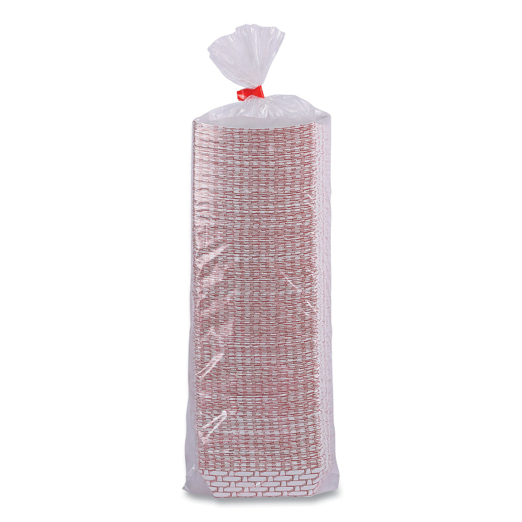 Paper Food Baskets, 6 oz Capacity, 3.78 x 4.3 x 1.08, Red/White, 1,000/Carton