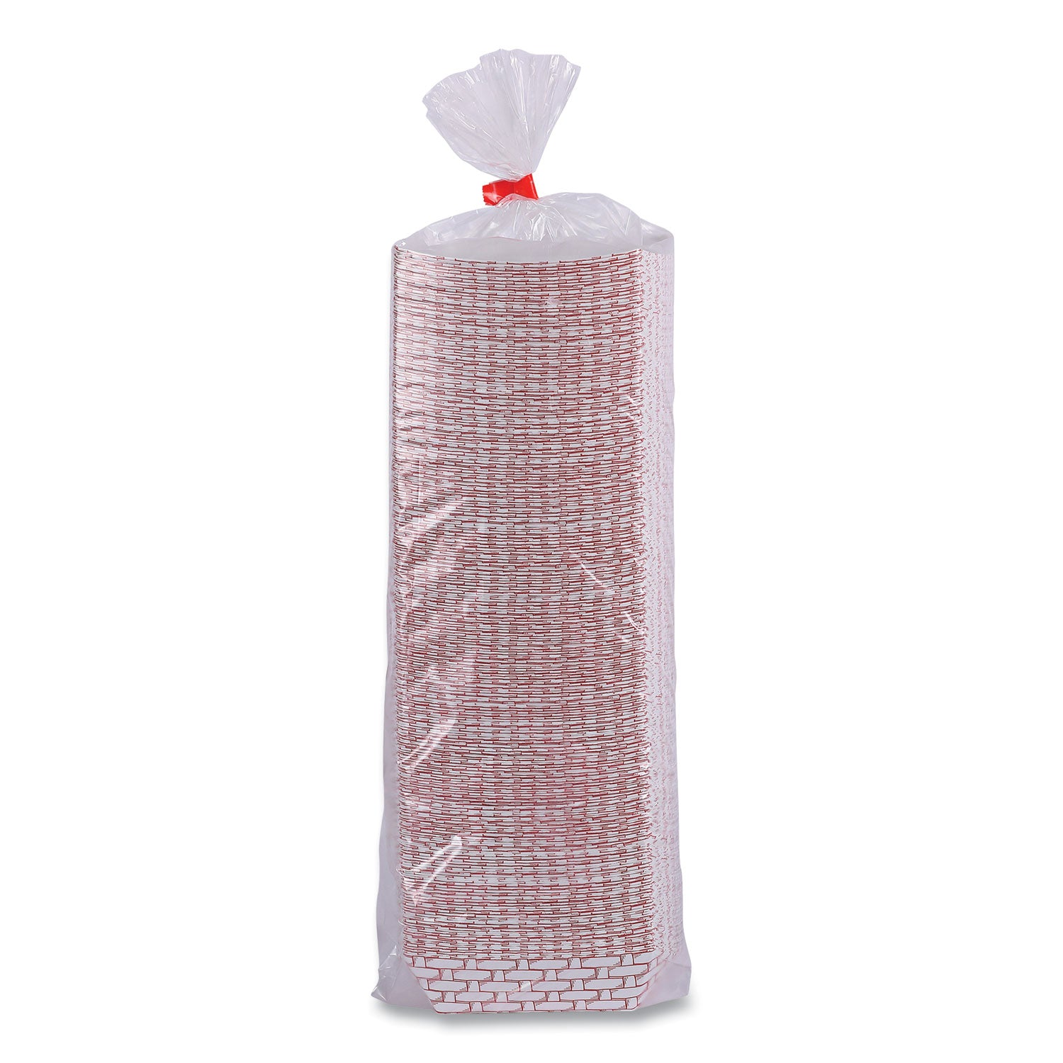 Paper Food Baskets, 6 oz Capacity, 3.78 x 4.3 x 1.08, Red/White, 1,000/Carton - 