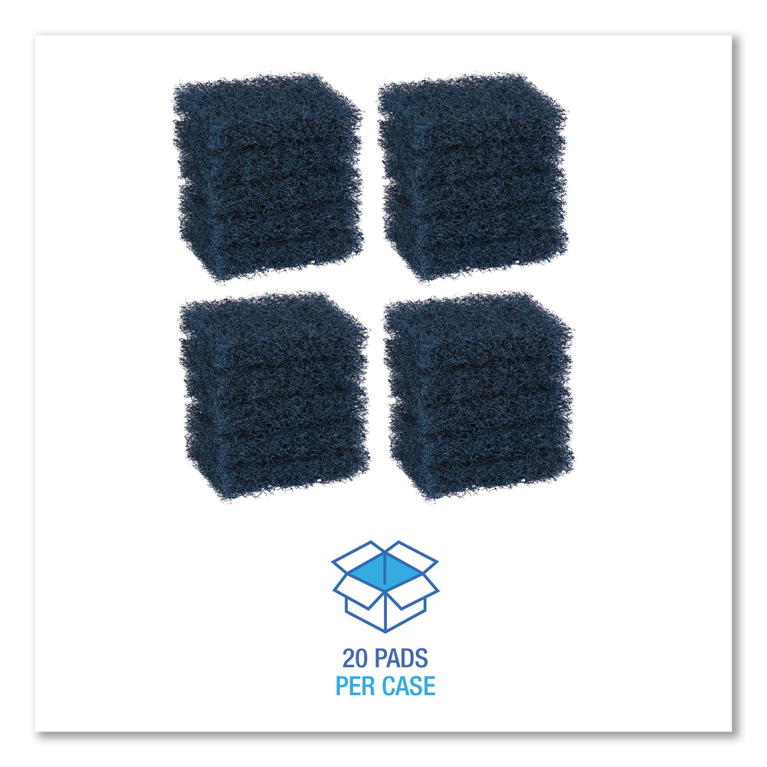 Extra Heavy-Duty Scour Pad, 3.5 x 5, Dark Blue, 20/Carton - 