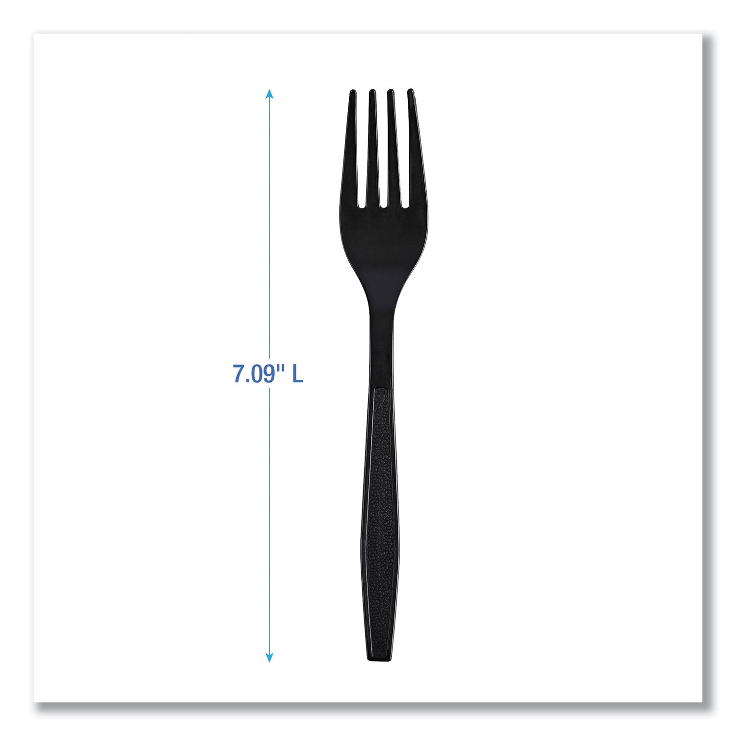 Heavyweight Wrapped Polypropylene Cutlery, Fork, Black, 1,000/Carton