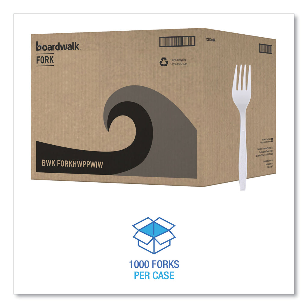 Heavyweight Wrapped Polypropylene Cutlery, Fork, White, 1,000/Carton