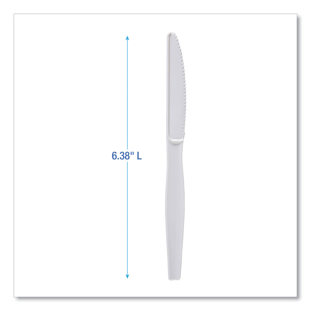 Heavyweight Polystyrene Cutlery, Knife, White, 1000/Carton