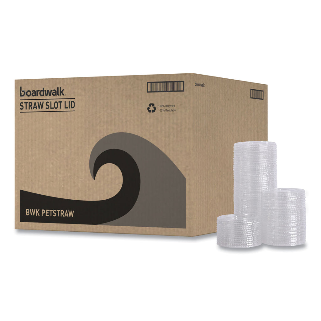 PET Cold Cup Lids, Fits 12 oz Squat and 14 to 24 oz Plastic Cups, Clear, 100/Sleeve, 10 Sleeves/Carton