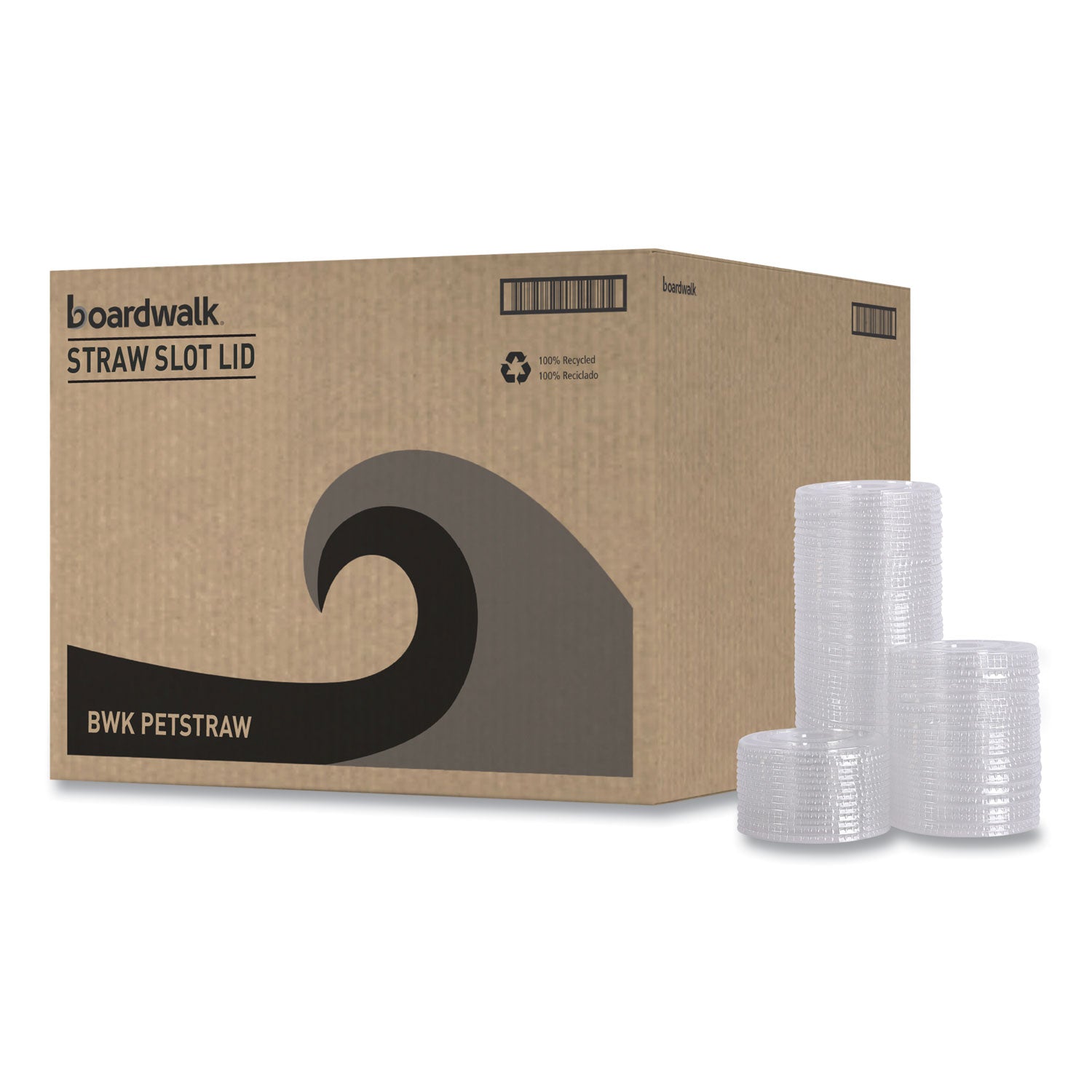 PET Cold Cup Lids, Fits 12 oz Squat and 14 to 24 oz Plastic Cups, Clear, 100/Sleeve, 10 Sleeves/Carton