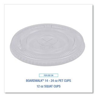 PET Cold Cup Lids, Fits 12 oz Squat and 14 to 24 oz Plastic Cups, Clear, 100/Sleeve, 10 Sleeves/Carton