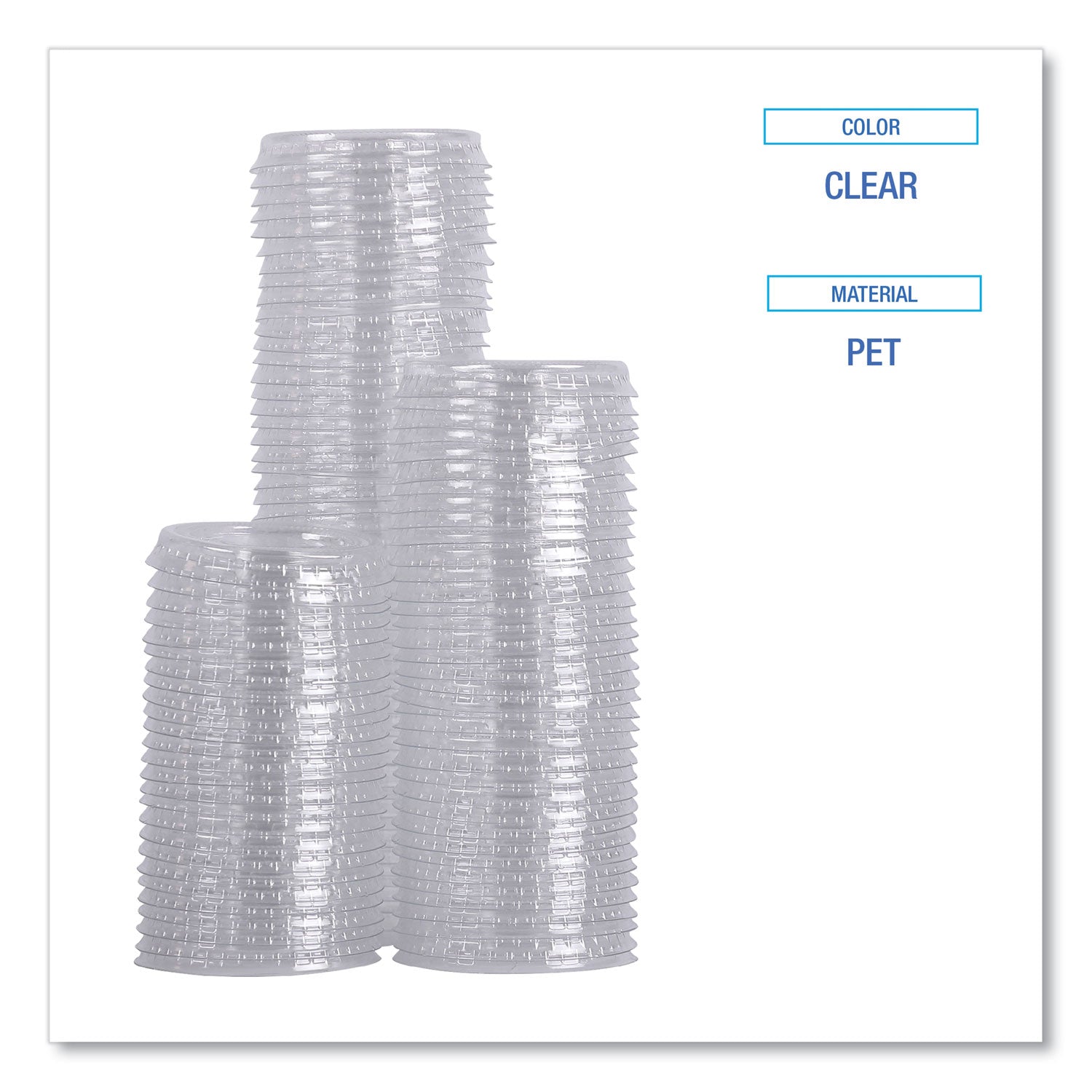 Souffle/Portion Cup Lids, Fits 1 oz Portion Cups, Clear, 2,500/Carton