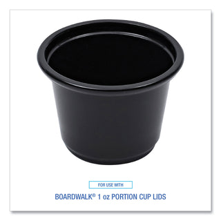 Souffle/Portion Cups, 1 oz, Polypropylene, Black, 20 Cups/Sleeve, 125 Sleeves/Carton