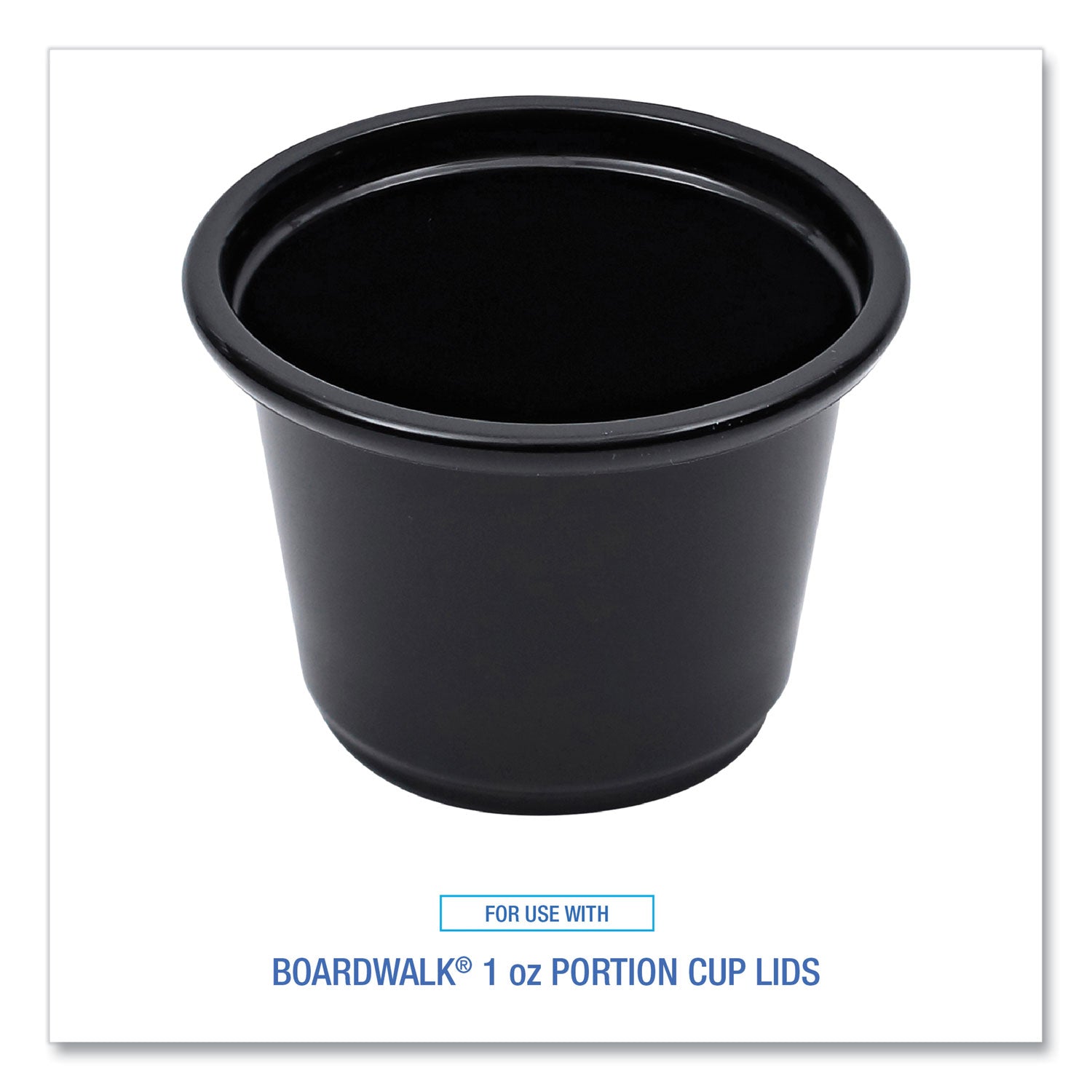 Souffle/Portion Cups, 1 oz, Polypropylene, Black, 20 Cups/Sleeve, 125 Sleeves/Carton