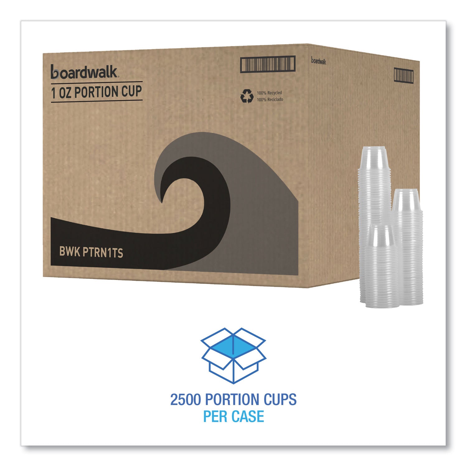 Souffle/Portion Cups, 1 oz, Polypropylene, Clear, 20 Cups/Sleeve, 125 Sleeves/Carton