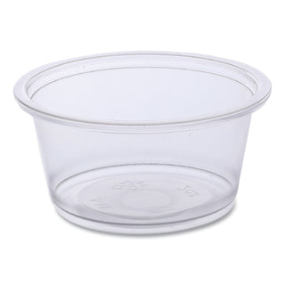 Souffle/Portion Cups, 2 oz, Polypropylene, Clear, 20 Cups/Sleeve, 125 Sleeves/Carton