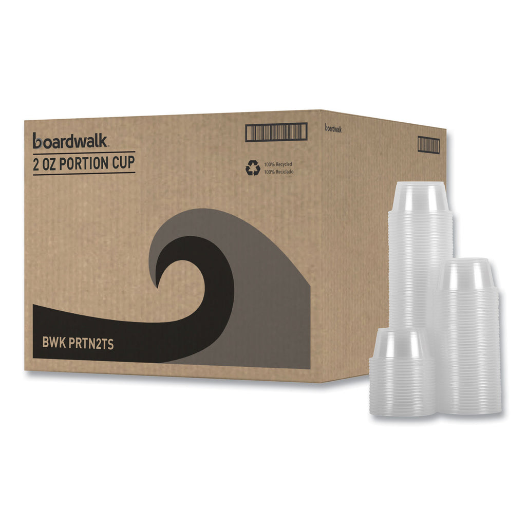 Souffle/Portion Cups, 2 oz, Polypropylene, Clear, 20 Cups/Sleeve, 125 Sleeves/Carton