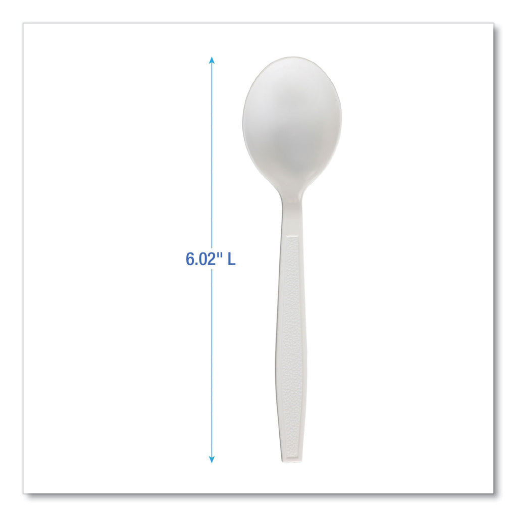 Heavyweight Polypropylene Cutlery, Soup Spoon, White, 1000/Carton