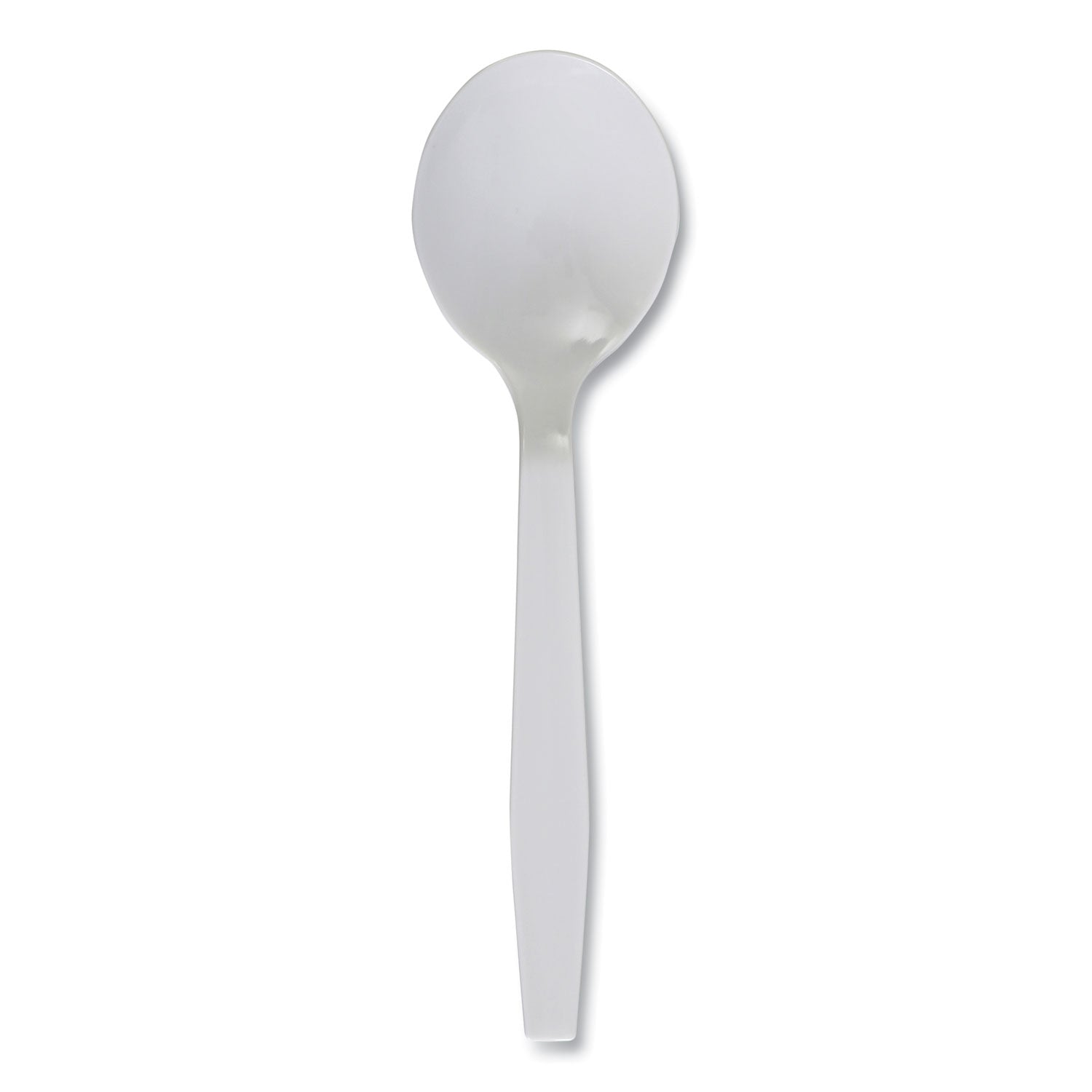 Mediumweight Polystyrene Cutlery, Soup Spoon, White, 1,000/Carton - 