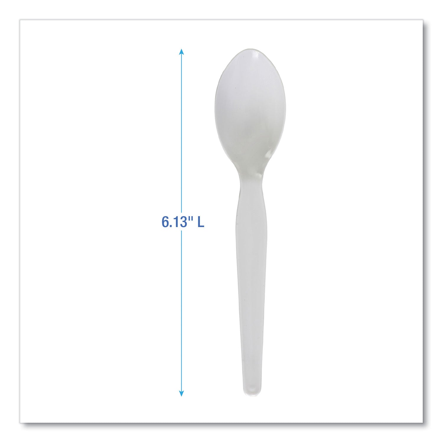 Heavyweight Polystyrene Cutlery, Teaspoon, White, 1000/Carton - 