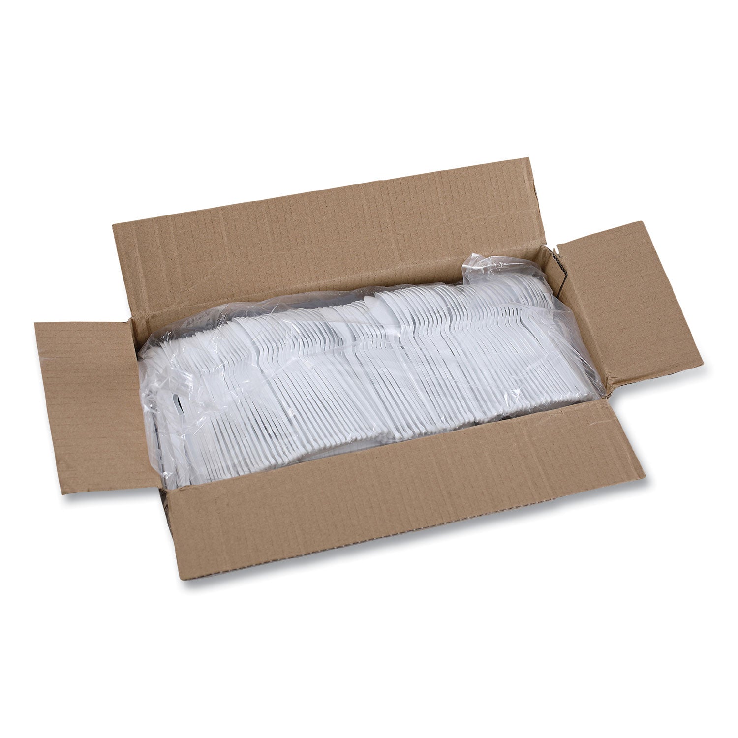 Heavyweight Polystyrene Cutlery, Teaspoon, White, 1000/Carton - 