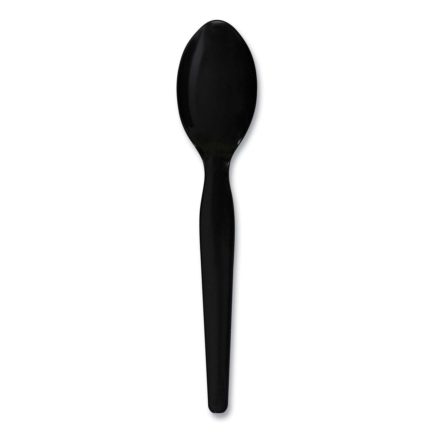 Heavyweight Polystyrene Cutlery, Teaspoon, Black, 1000/Carton - 