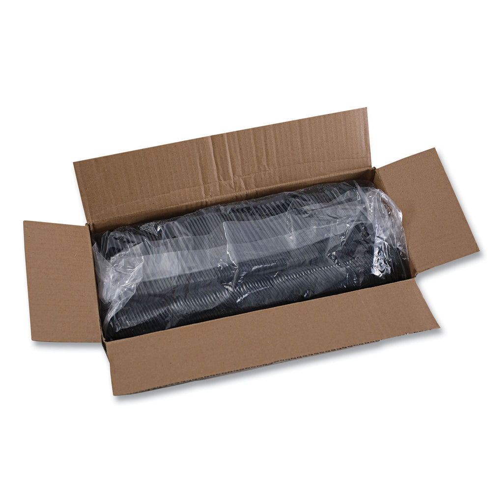 Heavyweight Polystyrene Cutlery, Teaspoon, Black, 1000/Carton