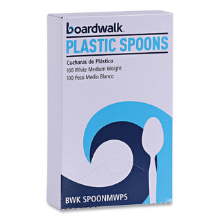 Mediumweight Polystyrene Cutlery, Teaspoon, White, 10 Boxes of 100/Carton