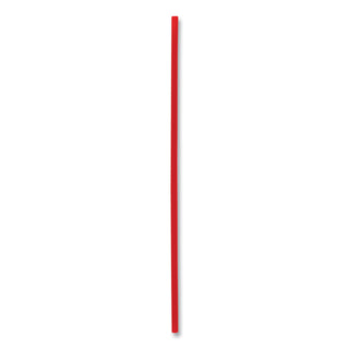 Single-Tube Stir-Straws,5.25", Polypropylene, Red, 1,000/Pack, 10 Packs/Carton - 