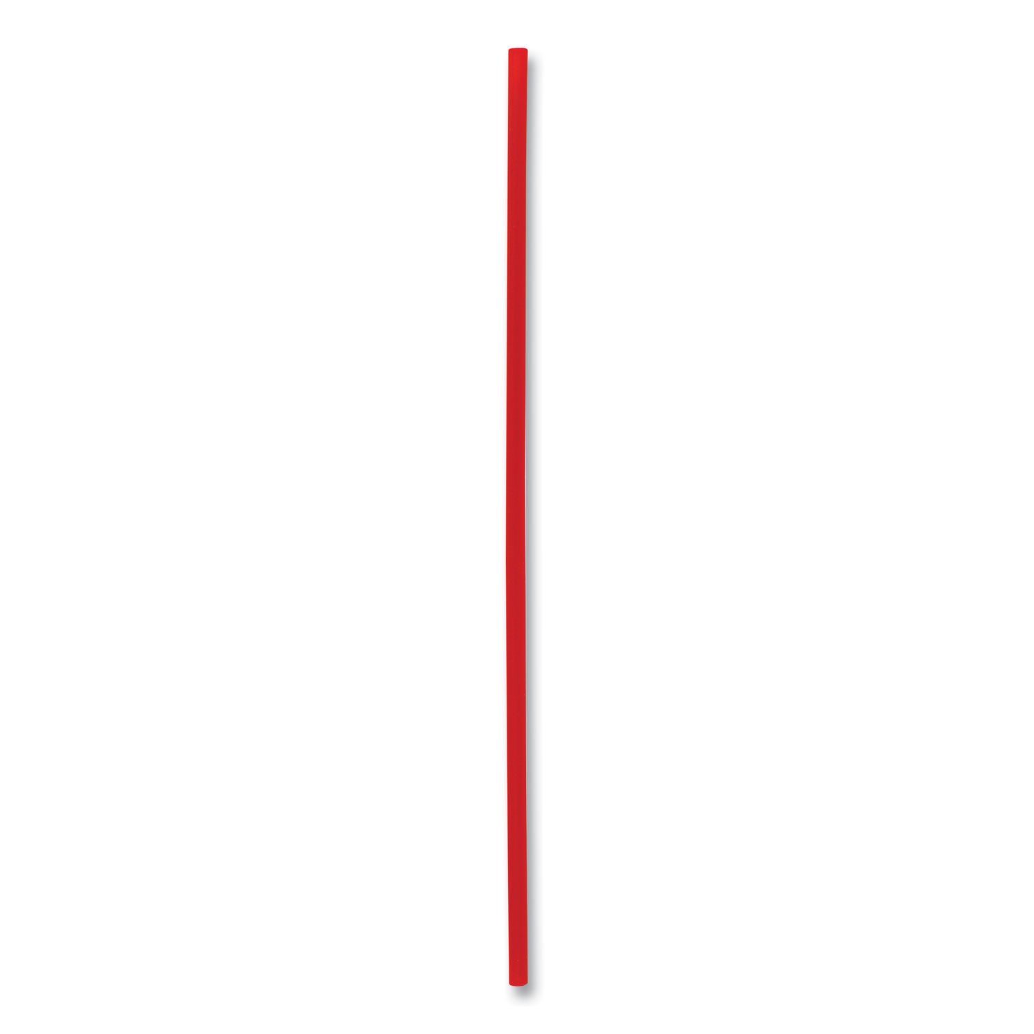 Single-Tube Stir-Straws,5.25", Polypropylene, Red, 1,000/Pack, 10 Packs/Carton