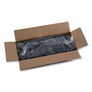 Heavyweight Polypropylene Cutlery, Teaspoon, Black, 1000/Carton