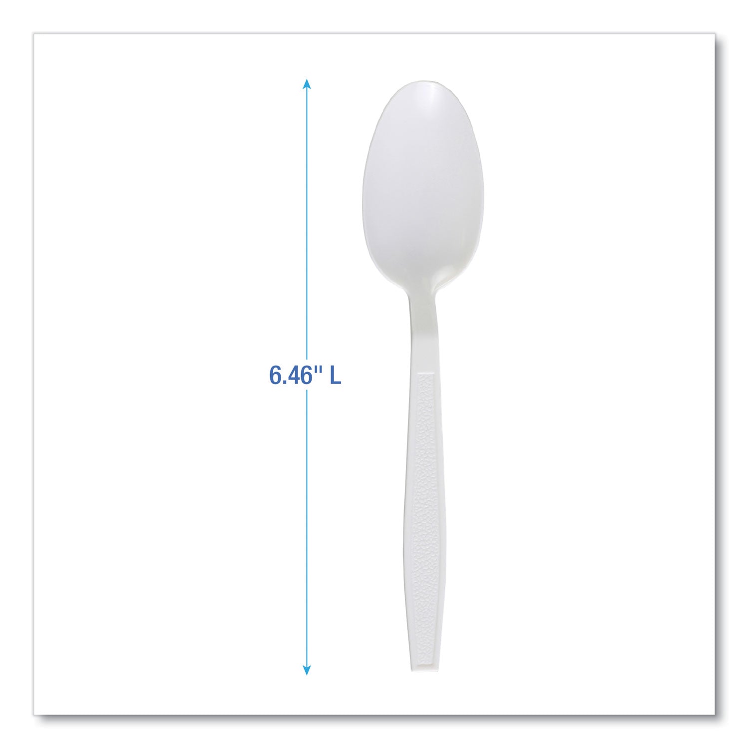 Heavyweight Polypropylene Cutlery, Teaspoon, White, 1000/Carton