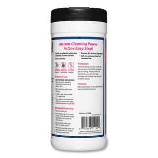 Antistatic Cleaning Wipes, Premoistened, 5 x 7, Clean Scent, White, 70/Canister