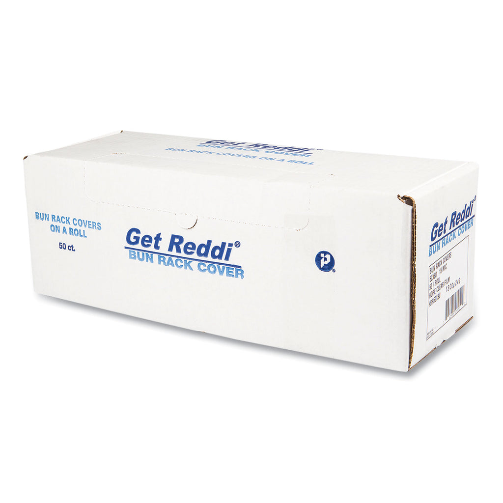 Bun Rack and Pan Cover, 52 x 80, 1-Rack, 15 Micron, Clear, 50/Carton