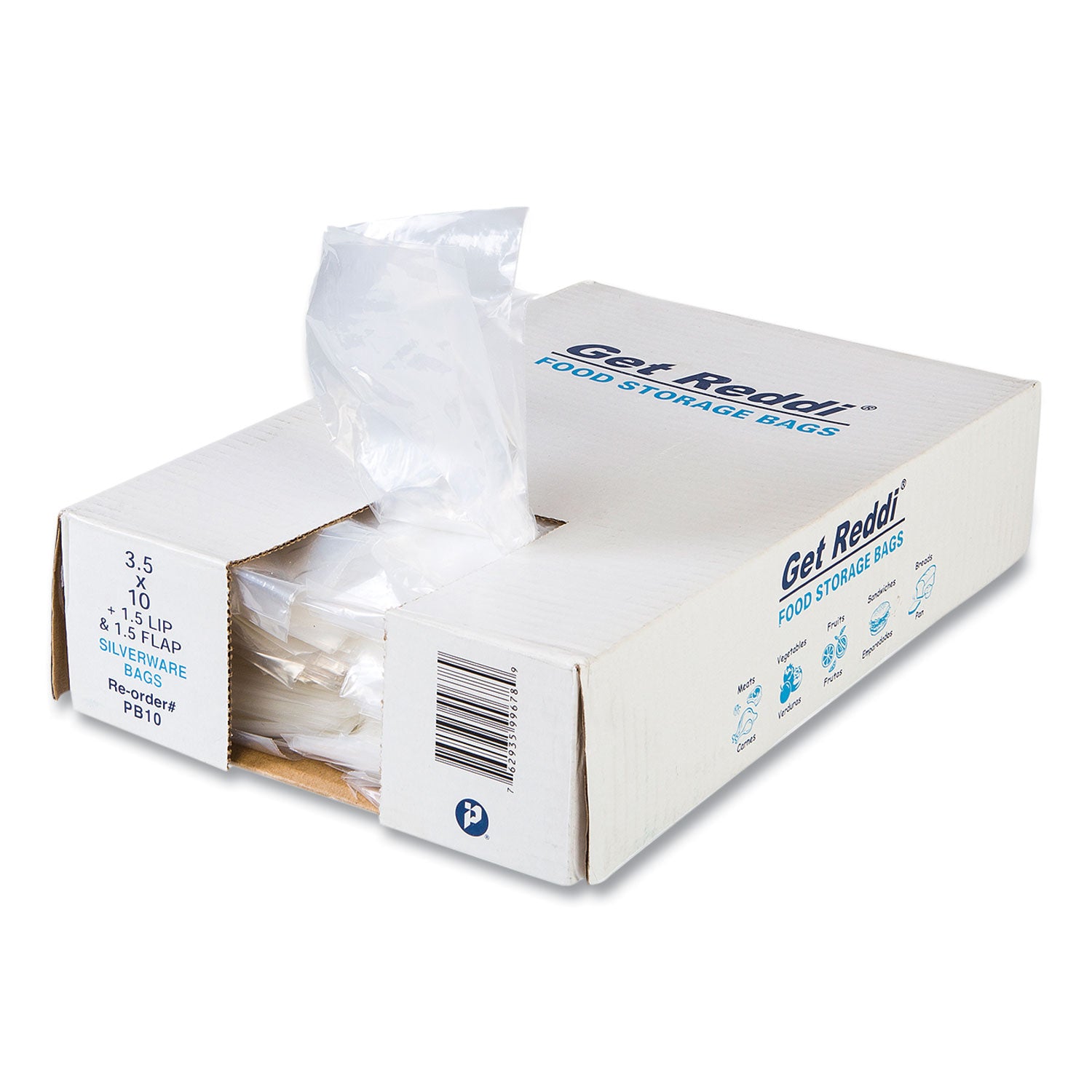 Silverware Bags, 0.7 mil, 3.5" x 1.5", Clear, 2,000/Carton