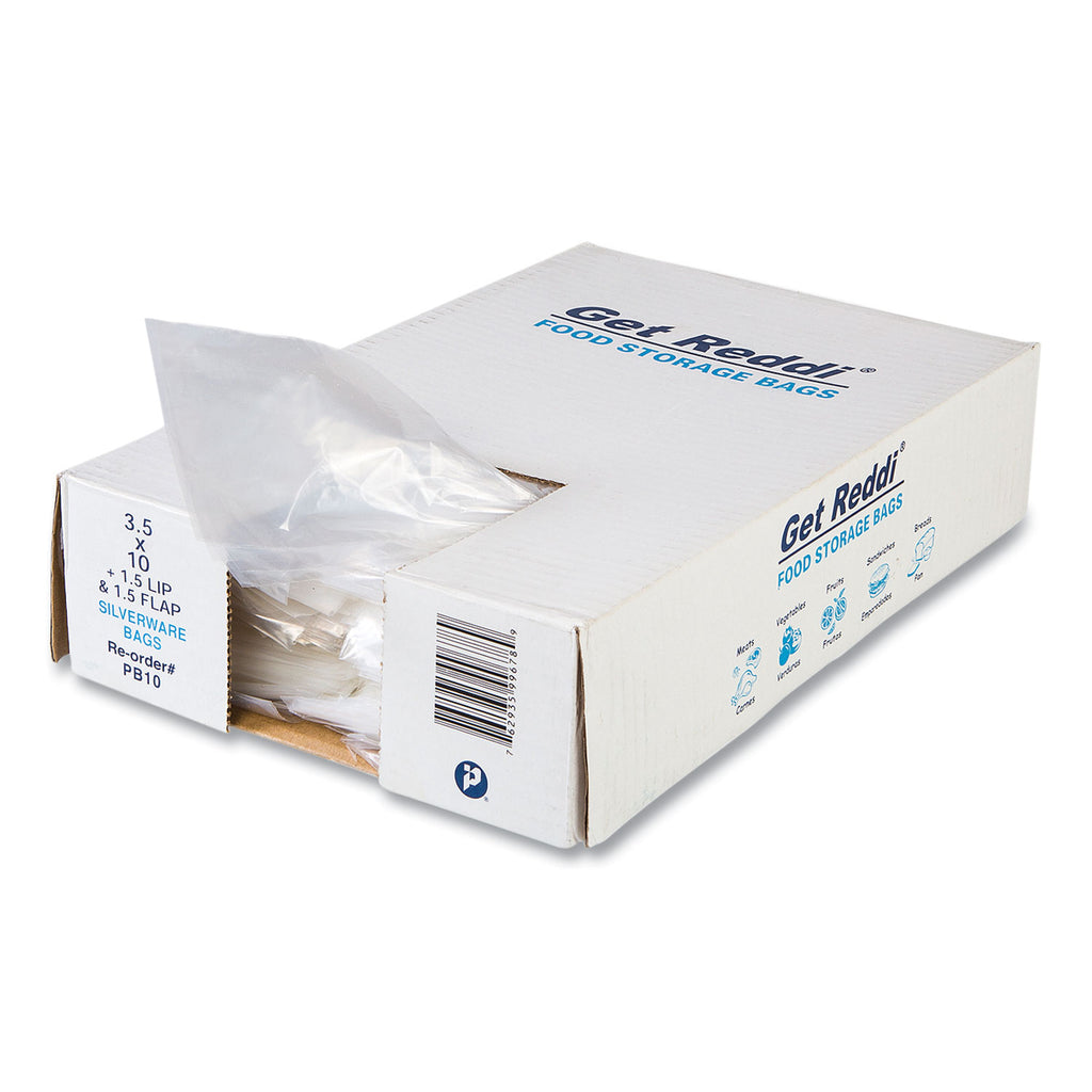 Silverware Bags, 0.7 mil, 3.5" x 1.5", Clear, 2,000/Carton