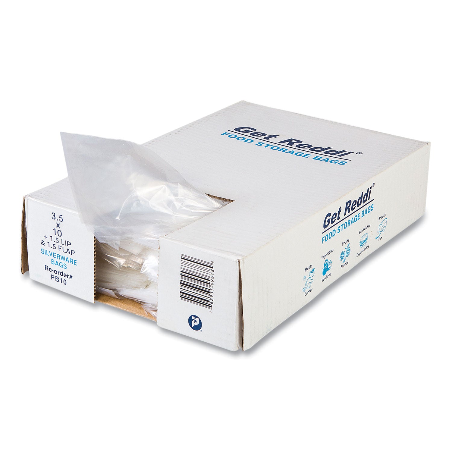 Silverware Bags, 0.7 mil, 3.5" x 1.5", Clear, 2,000/Carton