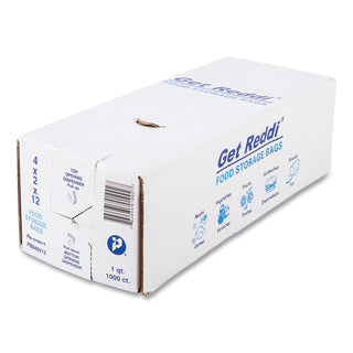 Food Bags, 1 qt, 0.68 mil, 4" x 12", Clear, 1,000/Carton