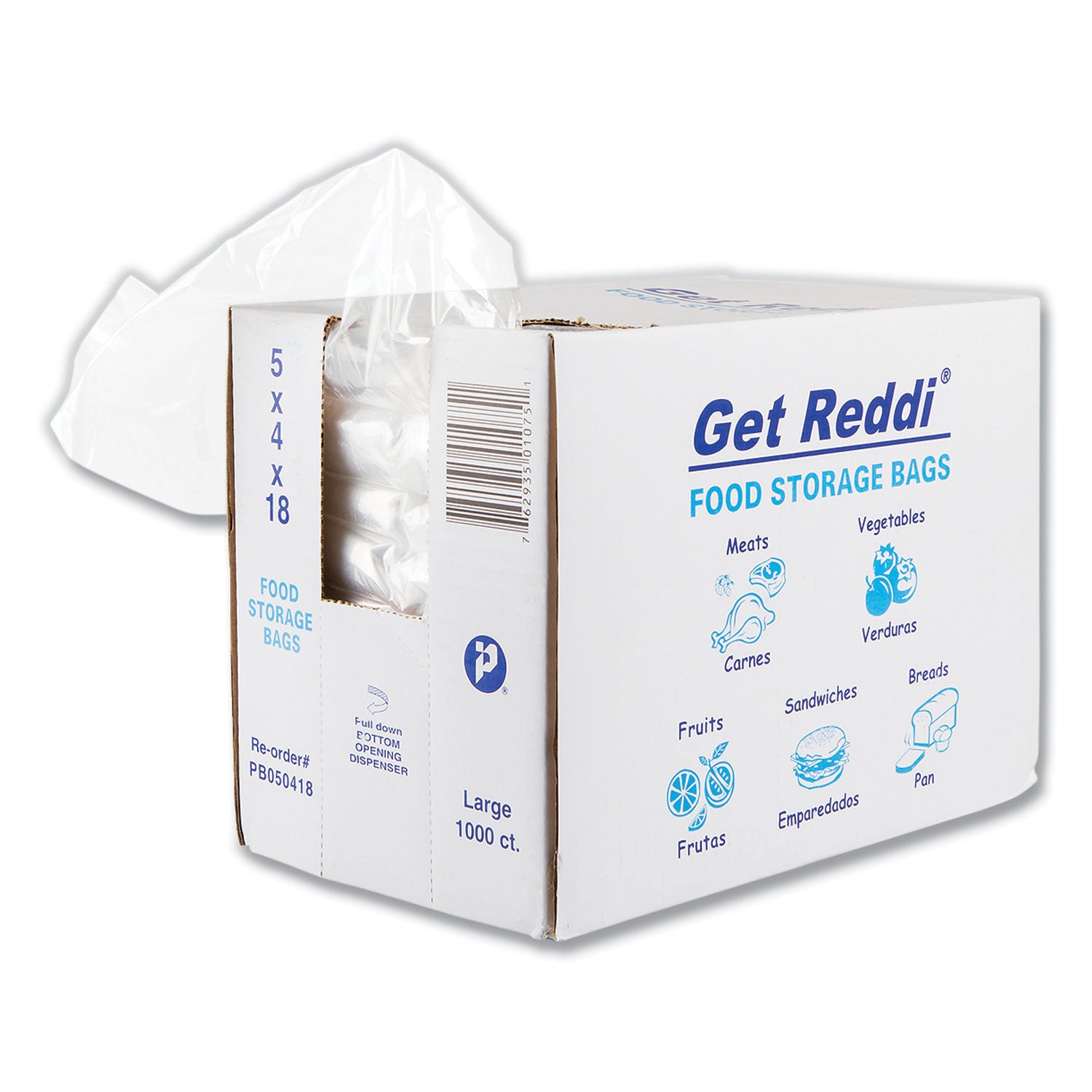Food Bags, 0.75 mil, 5" x 18", Clear, 1,000/Carton