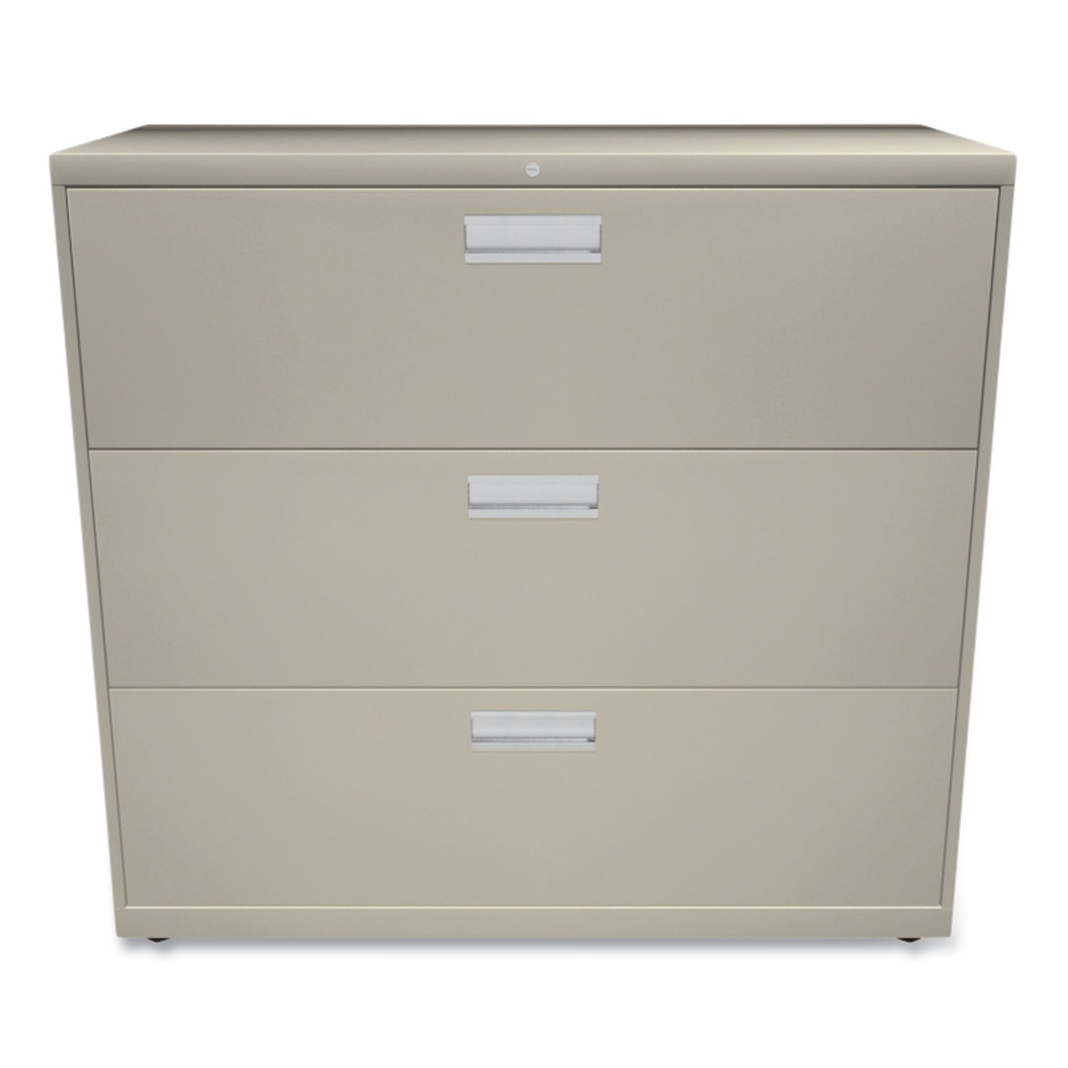 Brigade 600 Series Lateral File, 3 Legal/Letter-Size File Drawers, Putty, 42" x 18" x 39.13 - 