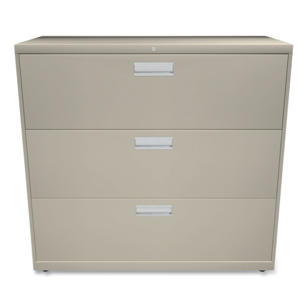 Brigade 600 Series Lateral File, 3 Legal/Letter-Size File Drawers, Putty, 42" x 18" x 39.13