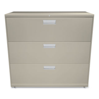 Brigade 600 Series Lateral File, 3 Legal/Letter-Size File Drawers, Putty, 42" x 18" x 39.13
