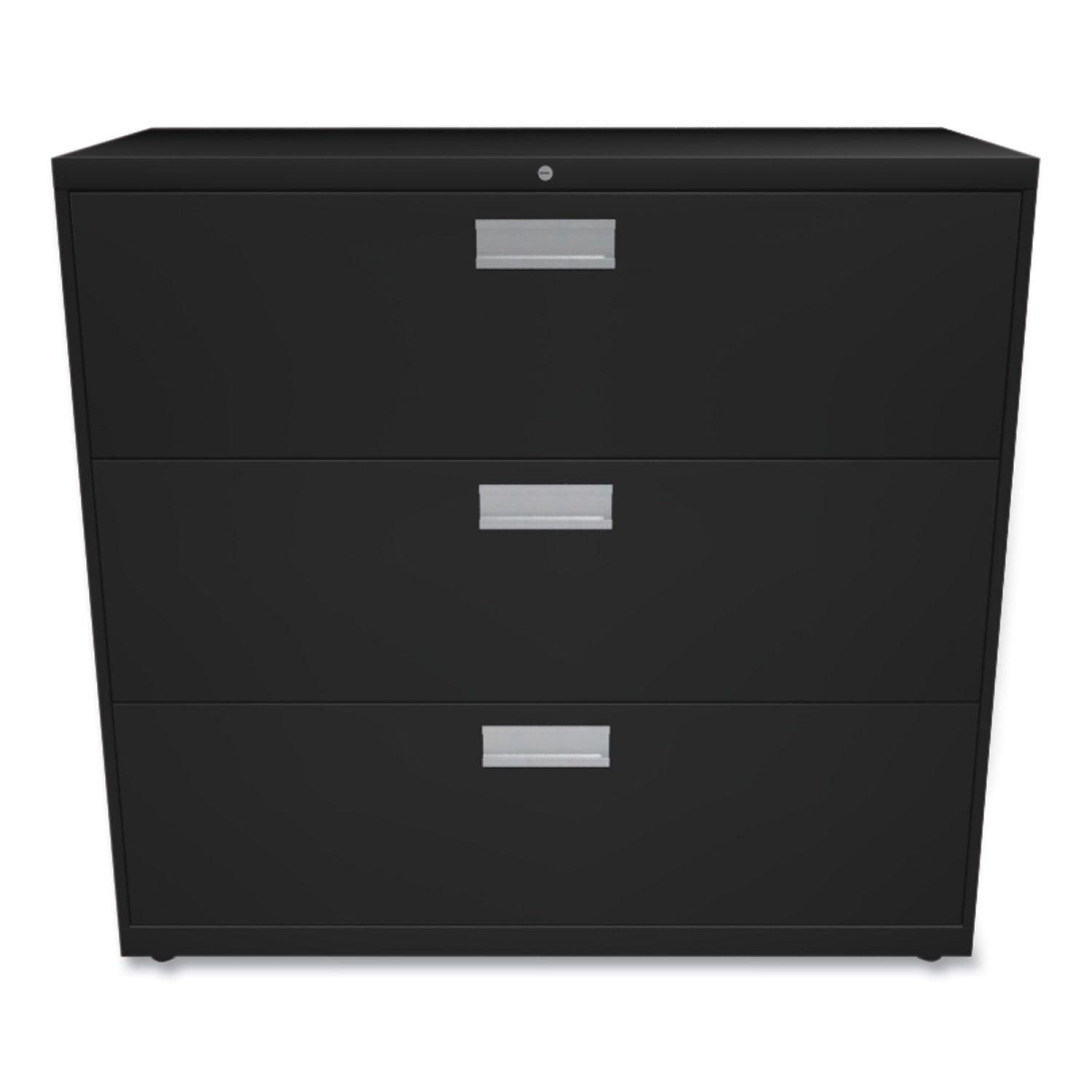 Brigade 600 Series Lateral File, 3 Legal/Letter-Size File Drawers, Black, 42" x 18" x 39.13 - 