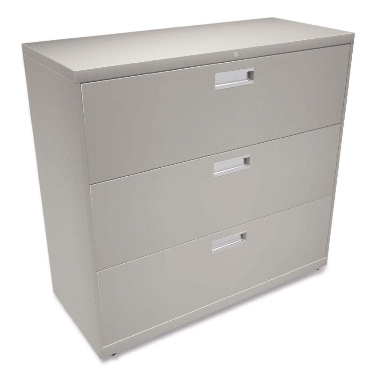 Brigade 600 Series Lateral File, 3 Legal/Letter-Size File Drawers, Light Gray, 42" x 18" x 39.13 - 