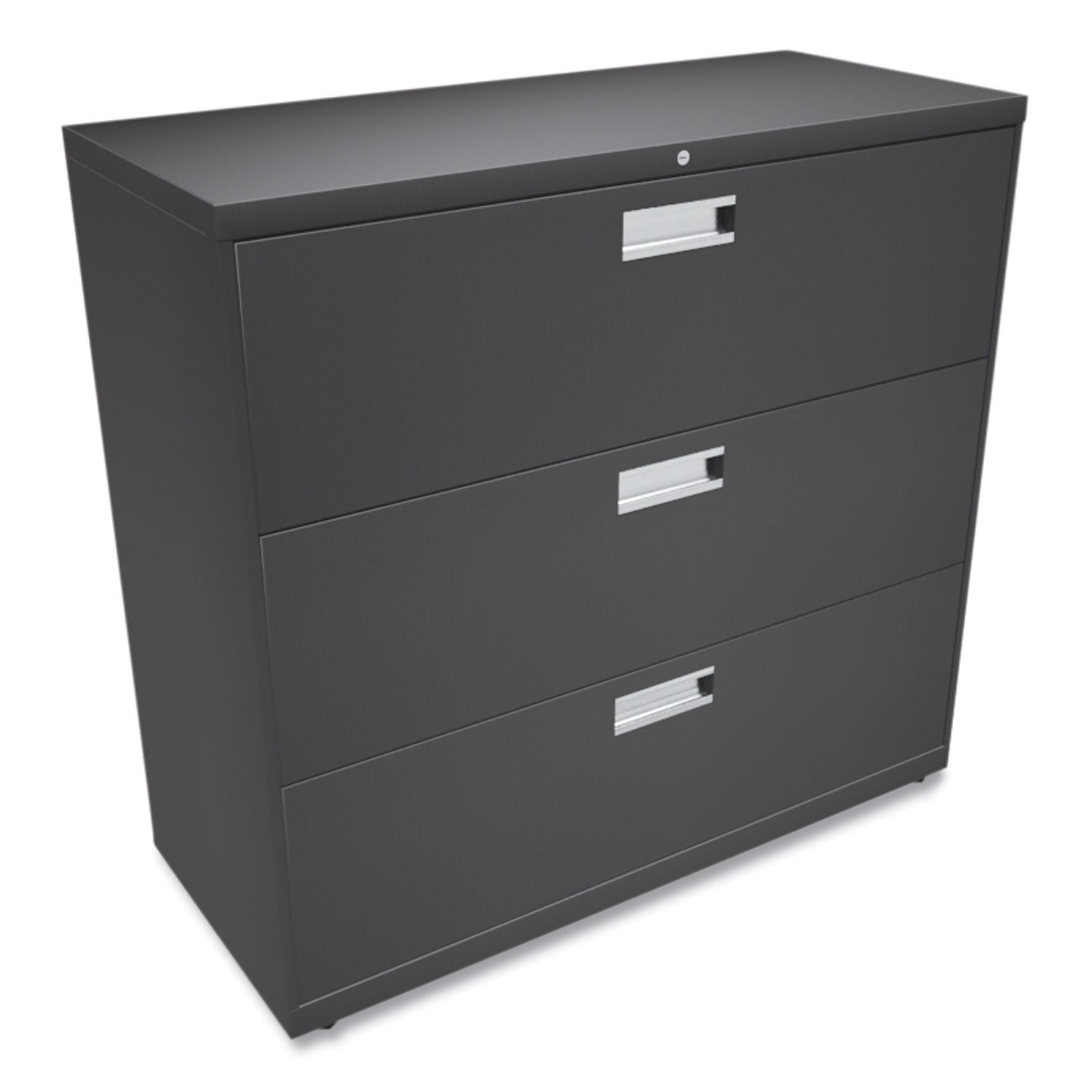 Brigade 600 Series Lateral File, 3 Legal/Letter-Size File Drawers, Charcoal, 42" x 18" x 39.13 - 