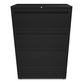 Brigade 700 Series Lateral File, 4 Legal/Letter-Size File Drawers, Black, 36" x 18" x 52.5