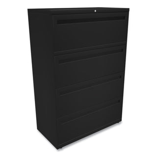 Brigade 700 Series Lateral File, 4 Legal/Letter-Size File Drawers, Black, 36" x 18" x 52.5