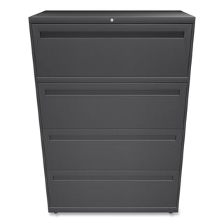 Brigade 700 Series Lateral File, 4 Legal/Letter-Size File Drawers, Charcoal, 36" x 18" x 52.5