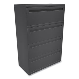 Brigade 700 Series Lateral File, 4 Legal/Letter-Size File Drawers, Charcoal, 36" x 18" x 52.5