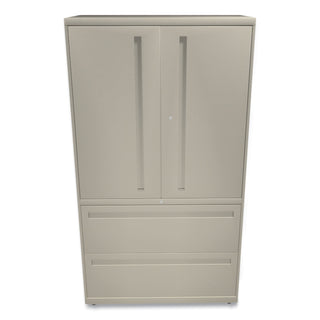 Brigade 700 Series Lateral File, Three-Shelf Enclosed Storage, 2 Legal/Letter-Size File Drawers, Putty, 36" x 18" x 64.25