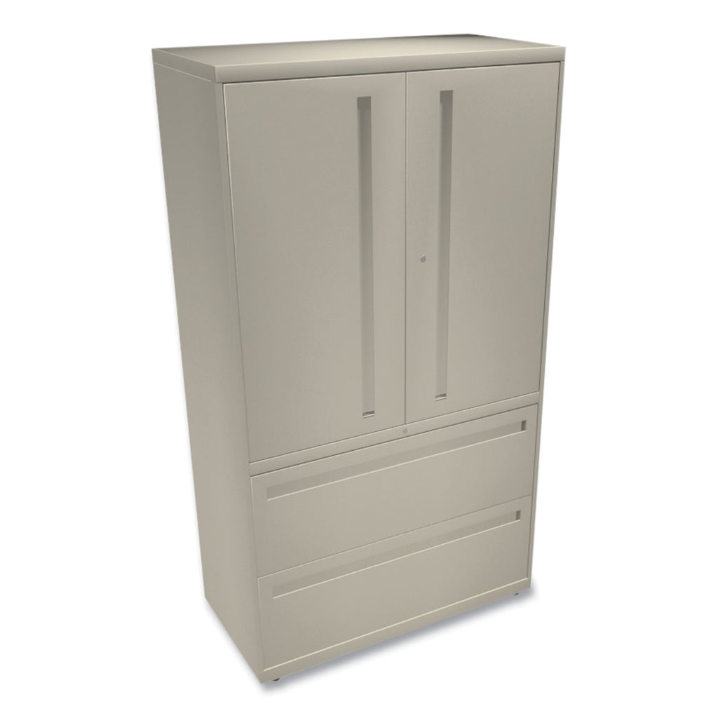 Brigade 700 Series Lateral File, Three-Shelf Enclosed Storage, 2 Legal/Letter-Size File Drawers, Putty, 36" x 18" x 64.25