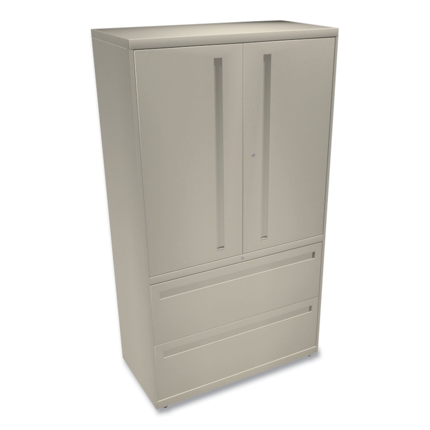 Brigade 700 Series Lateral File, Three-Shelf Enclosed Storage, 2 Legal/Letter-Size File Drawers, Putty, 36" x 18" x 64.25